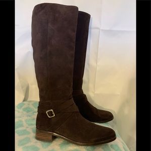Ann Taylor Amy tall suede buckled boots 8.5